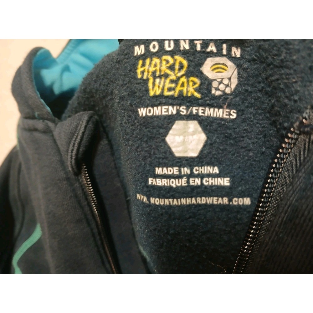 Mountain Hardwear Womens Full Zip Hooded Jacket Blue Graphic Floral Med - Picture 2 of 7
